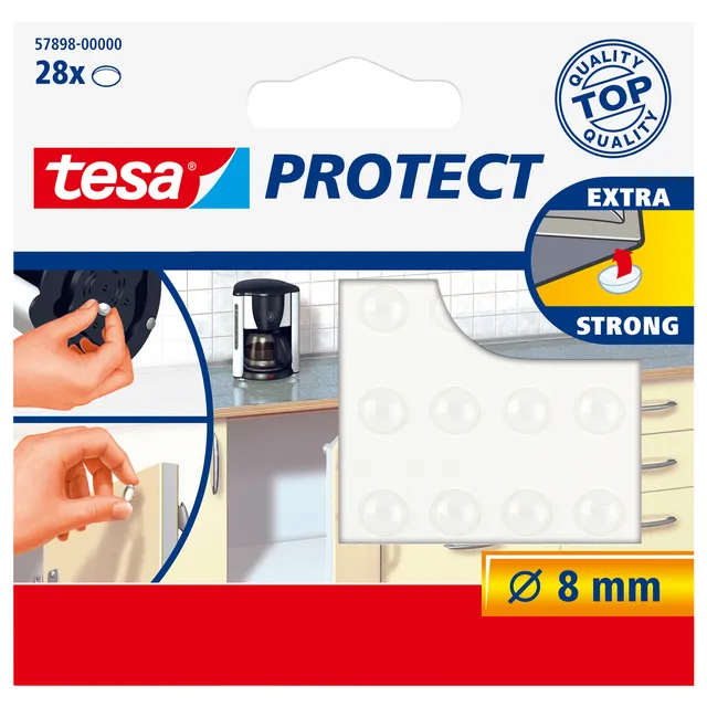 Tesa Anti-slip en geluiddempers tesa® Protect rond Ø8mm transparant 28 stuks