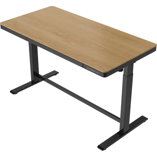 Euroseats Elektrisch zit-sta bureau - 140x70cm - onderstel zwart - blad eiken - sta bureau - verstelbaar bureau Kunststof Eiken Zwart