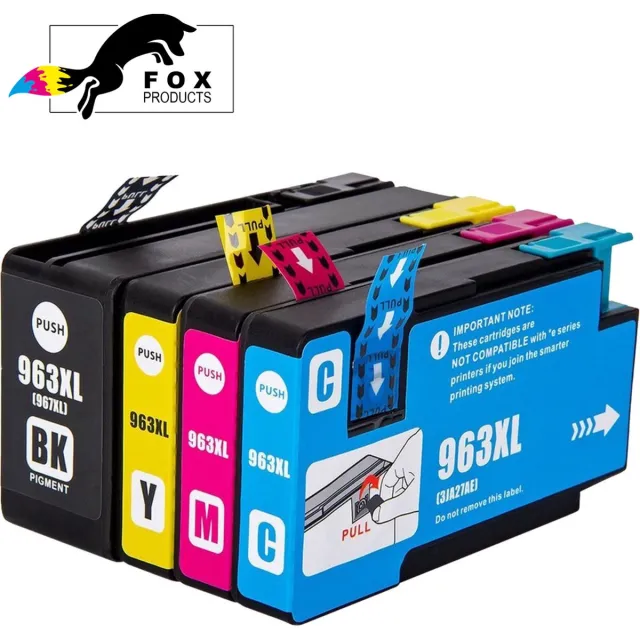 FoxProducts 963XL 963 XL 4 stuks extra gevuld - cartridge - OfficeJet Pro 9010, 9014, 9012, 9020, 9025, 9015, 9016, 9019, 9022, 9018 Cyaan, Magenta, Yellow, black