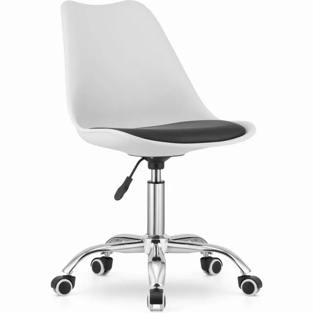 Viking Choice ALBA - Bureaustoel - draaistoel - met wieltjes - zwart en wit