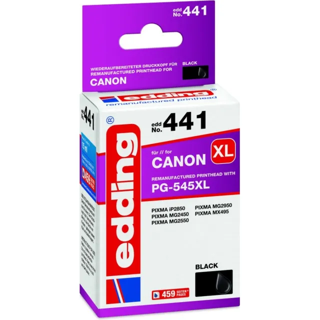 Edding Inktcartridge vervangt Canon PG-545 XL Compatibel Zwart EDD-441 18-441