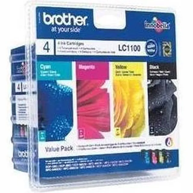 Brother LC1100VALBPRF inktcartridge 4 stuk(s) Origineel Normaal rendement Zwart, Cyaan, Magenta, Geel Zwart;Cyaan;Magenta;Geel