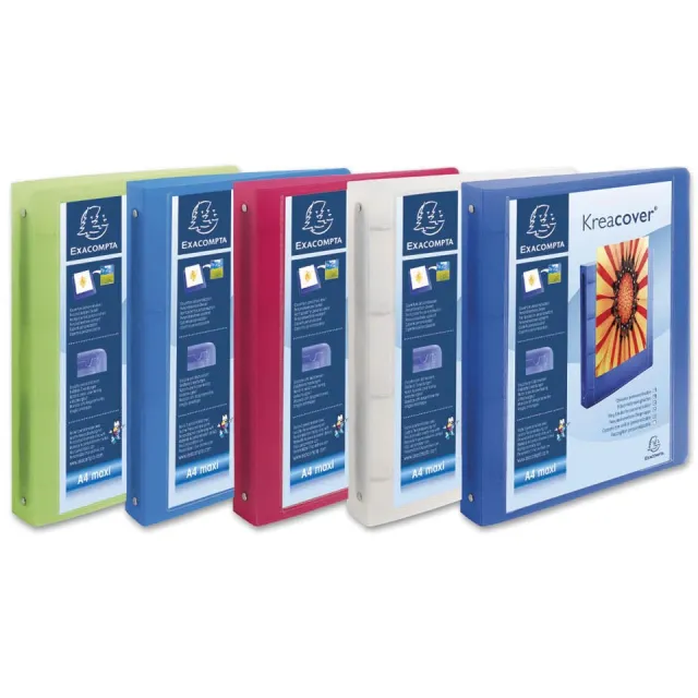 Exacompta Personaliseerbare ringmap Kreacover 2 ringen, 5 geassorteerde kleuren: turkoois, groen, roo... blauw