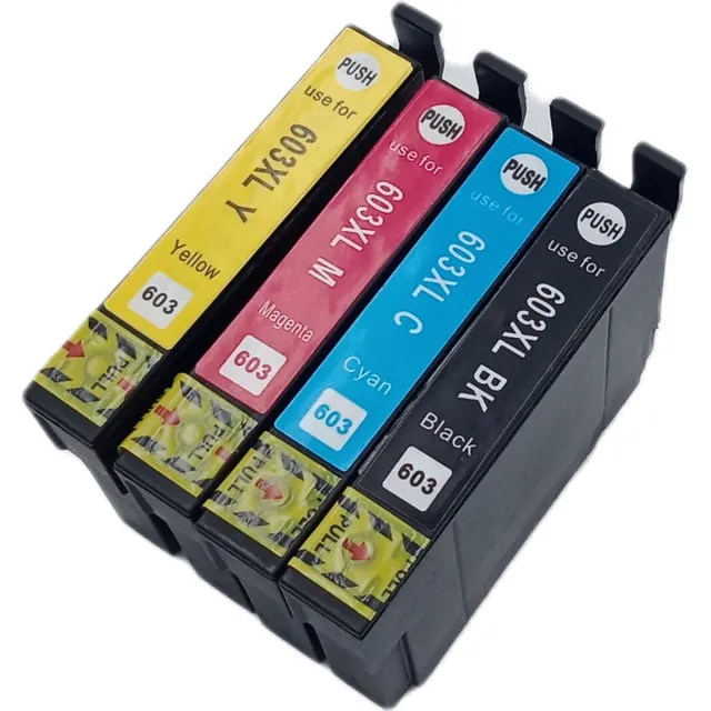 KATRIZ Huismerk Inktcartridges 603XL – Set van 4 (Zwart, Cyaan, Magenta, Geel) – Geschikt voor Epson XP-2100 / XP-3100 / XP-4100 / WF-2830DWF – Hoge Capaciteit – Compatible Alternatief