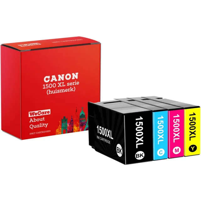 WeCare 4-pack | Geschikt voor Canon PGI-1500 XL inktcartridges - Geschikt voor Maxify MB2050 - MB2150 - MB2155 - MB2350 - MB2750 - MB2755 Multipack 4 cartridges