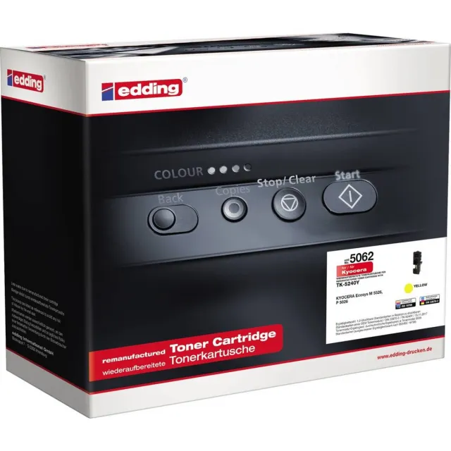 Edding Toner vervangt Kyocera TK-5240Y Compatibel Geel 3000 bladzijden EDD-5062 18-5062 Kleurloos