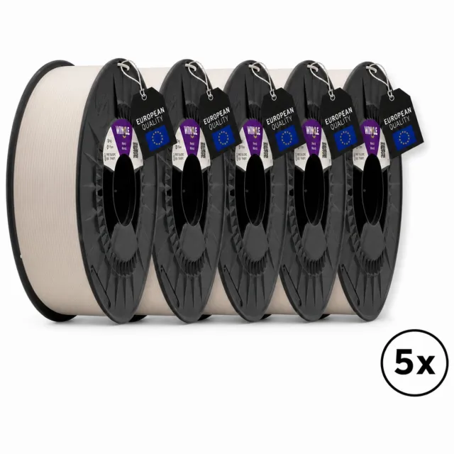 Winkle ASA 3D Filament - Filament voor 3D printer - Hoge Nauwkeurigheid - Naturel - Ø 1,75 mm - 5x1 kg 5x Naturel
