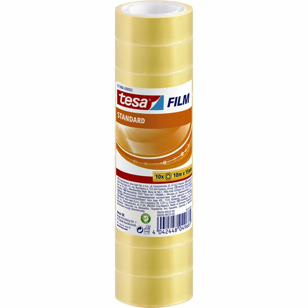 Tesa Plakband tesafilm® Standaard 10mx15mm krimp transparant 10 rollen