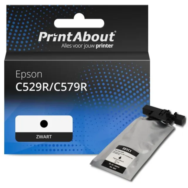 PrintAbout Huismerk Epson C529R/C579R (ET01C100PA) Inktcartridge Zwart Hoge capaciteit