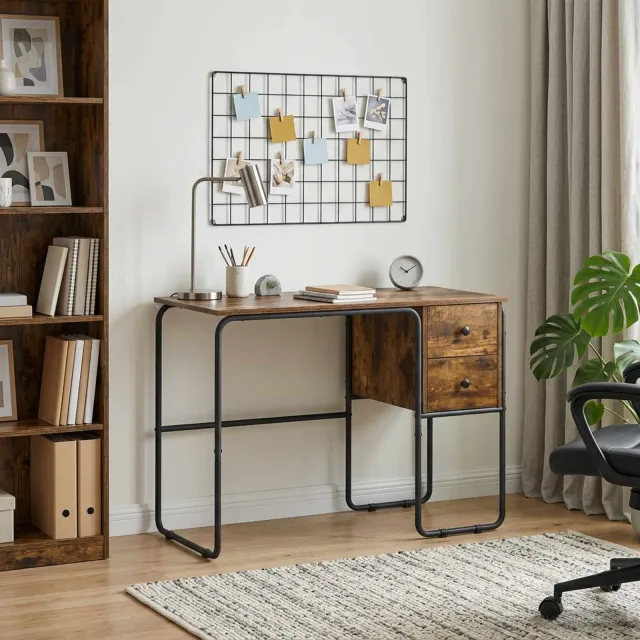 vidaXL Bureau met opbergruimte Gerookt eiken 100 x 50 x 75 cm, foto 2