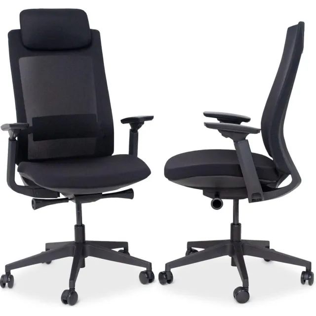 Mr pro MRC PRO High Design | Ergonomische bureaustoel | Arbo verantwoord Zwart kunststof voetenkruis