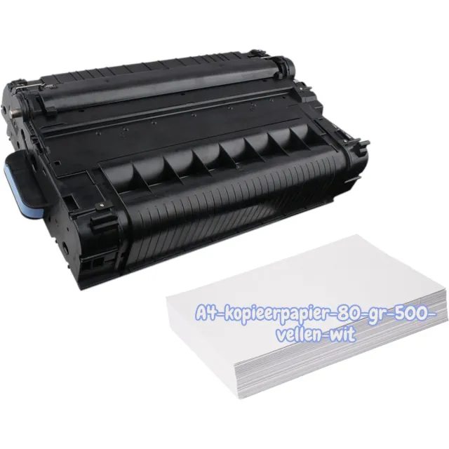 KATRIZ Huismerk Toner C8543X (HP 43X)–Zwart–30.000 Pagina’s +Kopieerpapier-A4-80GR-500vellen-wit| Geschikt voor HP LaserJet 9000/9000 DN/HNF/9000 HNF MFP/9000 HNS/9000 L MFP/9000 MFP/Laserjet 9040 series/Laserjet 9050 series