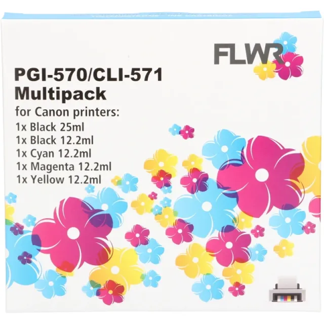 FLWR Canon CLI-571XL Multipack zwart en kleur (Huismerk (compatible))