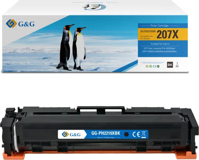 G&G 207 X (met chip!) toner compatibel met HP 207X(W2210X) Tonercartridge Zwart hoge capaciteit Huismerk
