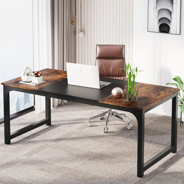 DHN Modern Computer Bureau - Groot Bureau - Vintage Zwart - Thuiskantoor - Studie tafel - Kantoor Bureau