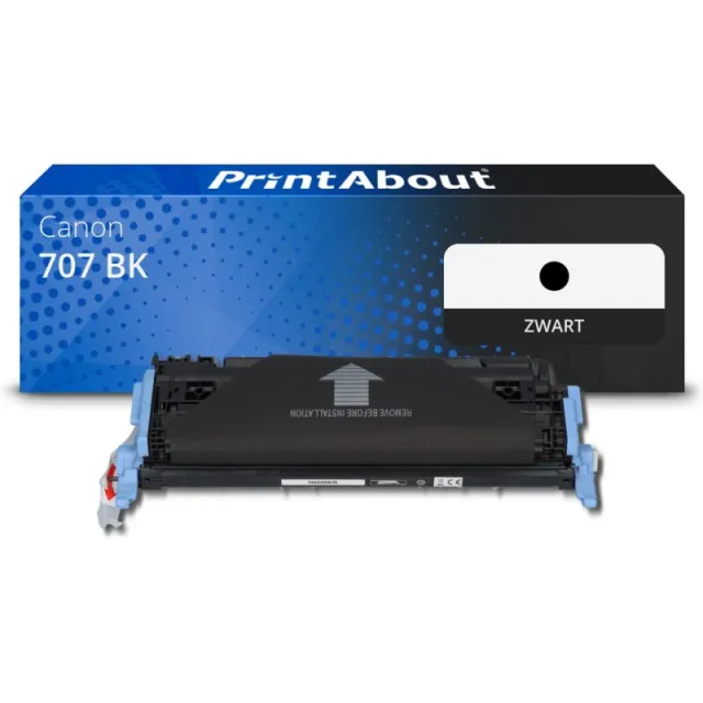 PrintAbout huismerk Toner 707 BK Zwart Geschikt voor Canon