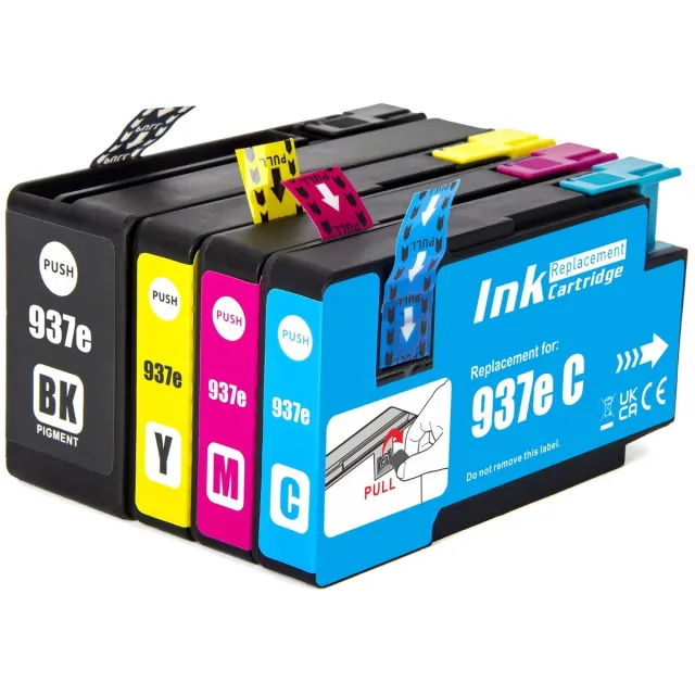 Inktkenners inktcartridge geschikt voor HP 937e XL | 1x Multipack geschikt voor HP 937 EvoMore - 937e - HP OfficeJet Pro 9110b - 9130b - 9120b - 9117b
