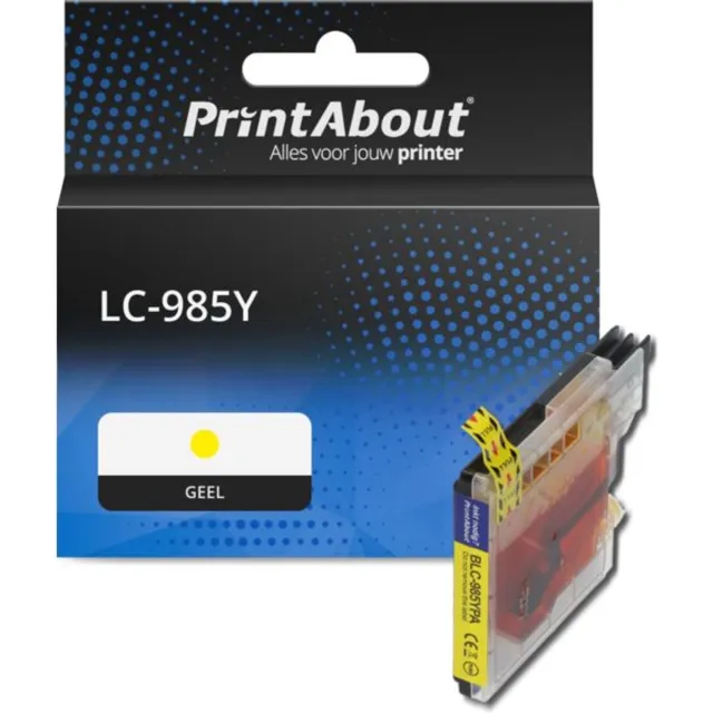 PrintAbout huismerk Inktcartridge LC-985Y Geel geschikt voor Brother