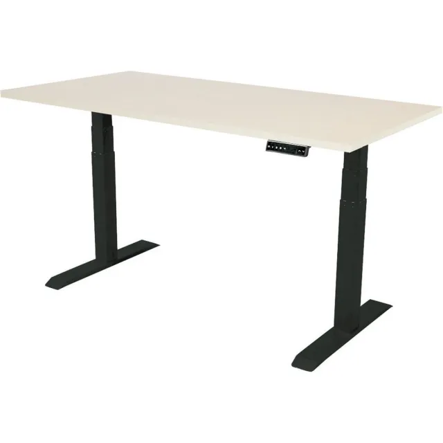 Sedero Elektrisch verstelbaar bureau - 140x80 cm - Dual motor - Zwart met Licht eiken