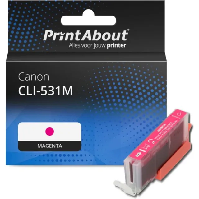 PrintAbout huismerk Inktcartridge CLI-531M Magenta geschikt voor Canon