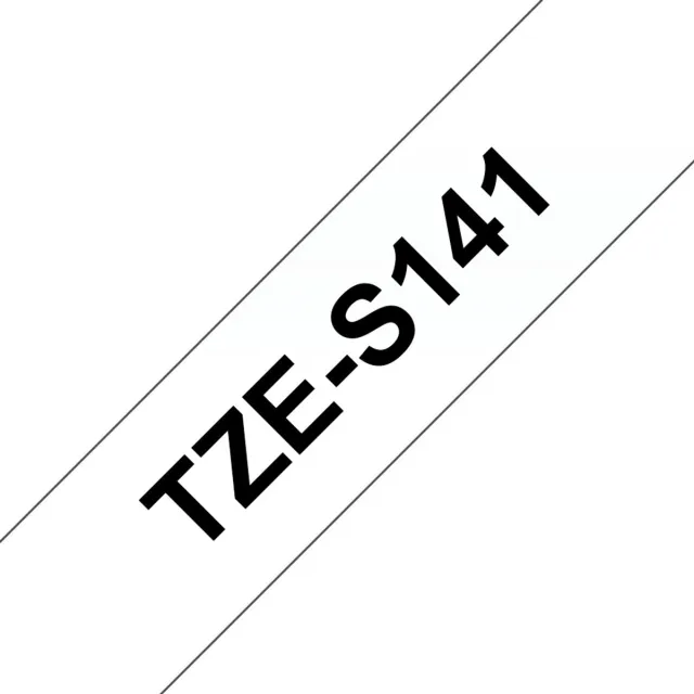 Brother TZ-S141 18mm - black on transparant - extra sitcky (8m) Kleurloos