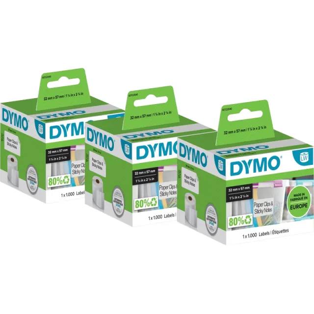 Dymo Verwijderbaar Etiket 32x57mm 1000 stuks 3-pack
