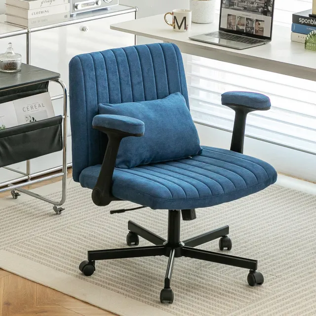 MODFU Bureaustoel - Hoogteverstelbaar En Draaibaar - Home Office - Stof - Blauw