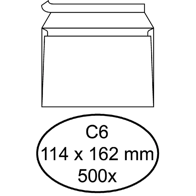 Hermes Envelop Hermes bank C6 114x162mm zelfklevend met strip wit
