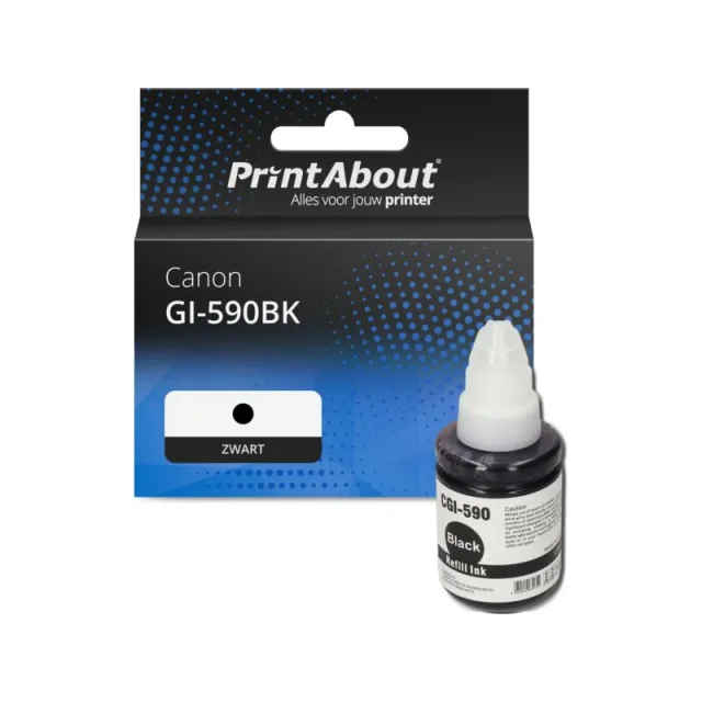 PrintAbout huismerk Inktcartridge GI-590BK Zwart Geschikt voor Canon