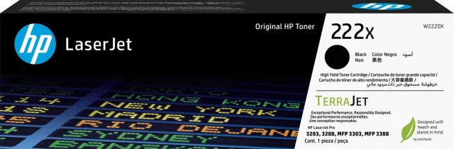 Hp toner 222X, 3.200 pagina's, OEM W2220X, zwart