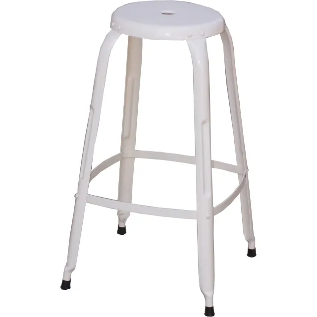 Notio Living Iron-Barkruk - 74 cm - Crème Metaal Wit