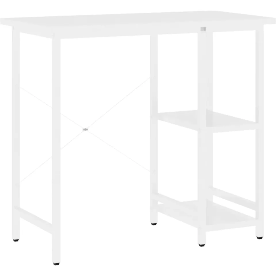 vidaXL Computerbureau 80x40x72 cm MDF en metaal wit, foto 3