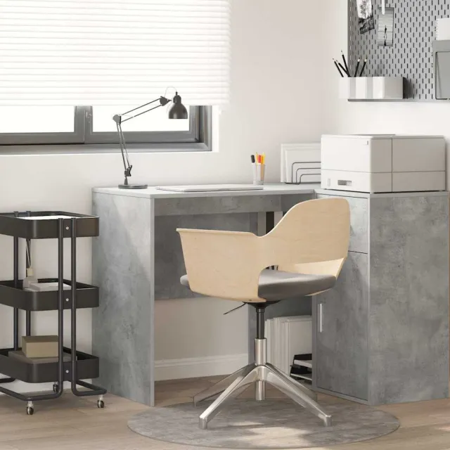 vidaXL Bureau Beton Grijs 102 x 50 x 75 cm Bewerkt hout, foto 2