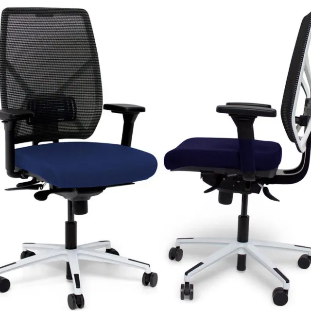 Multi Ratio Bureaustoel Actiflexx Weave ARBO NPR 1813 | stof blauw - rug wit | wit voetenkruis! Blauw / wit