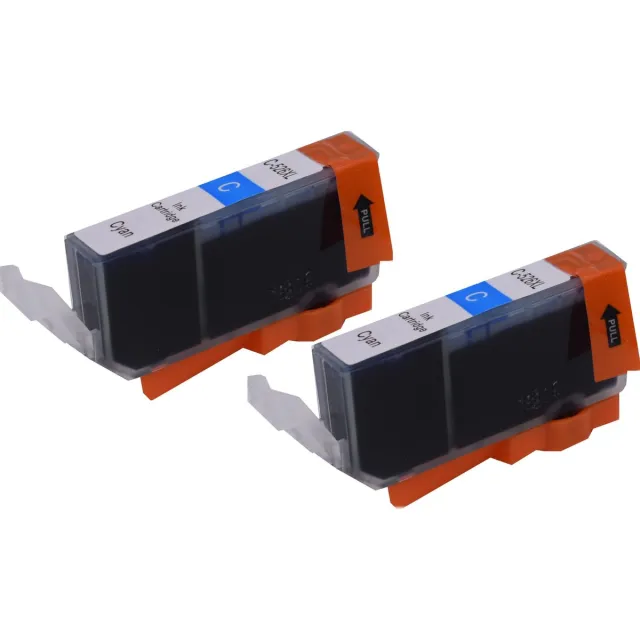 KATRIZ huismerk inkt voor|Canon CLI-526C |11ml | ( 2stuks) - Met chip Cyaan