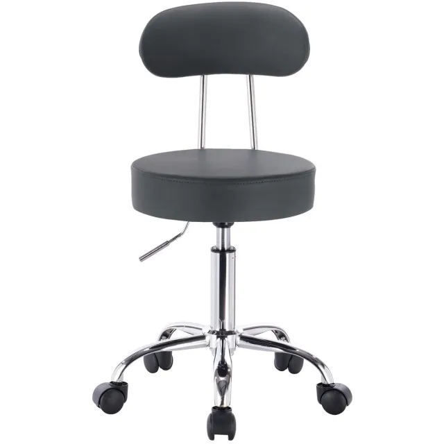 Klarven Bureaustoel Kunstleer Grijs - Bureaustoelen - Bureaustoel Ergonomisch - Office Chair - In hoogte verstelbaar, 360 graden draaibaar - 5 wielen, draagvermogen 100 kg - B35xd50xh60cm