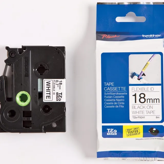 Brother TZE-FX241 tape white print black 18mm