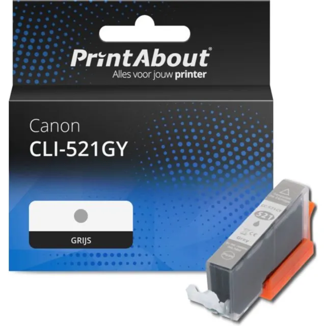 PrintAbout huismerk Inktcartridge CLI-521GY Grijs geschikt voor Canon