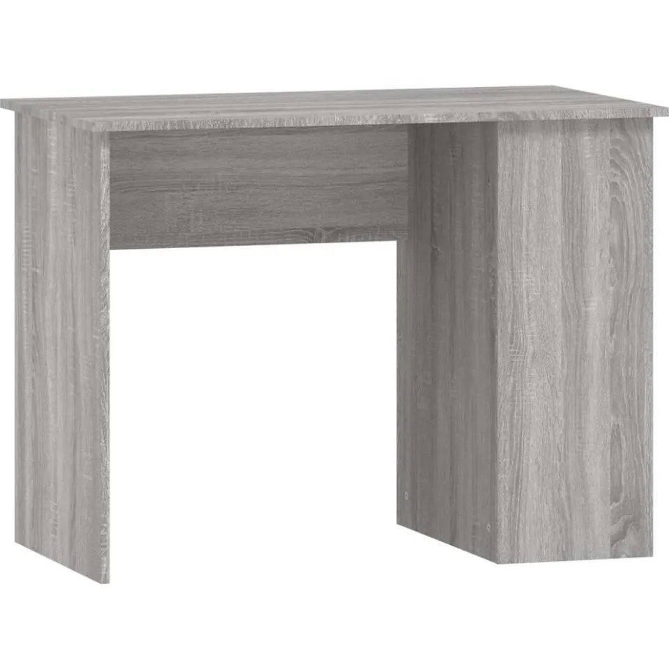 vidaXL Bureau 100x55x75 cm bewerkt hout grijs sonoma eikenkleurig, foto 3