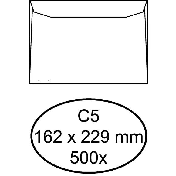 Quantore Envelop Quantore bank C5 162x229mm wit 500 stuks