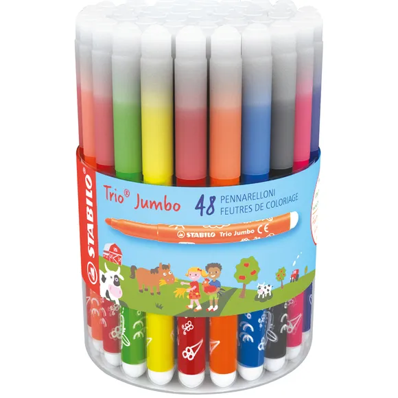 Stabilo Viltstift STABILO Trio Jumbo 380 XL assorti 48 stuks