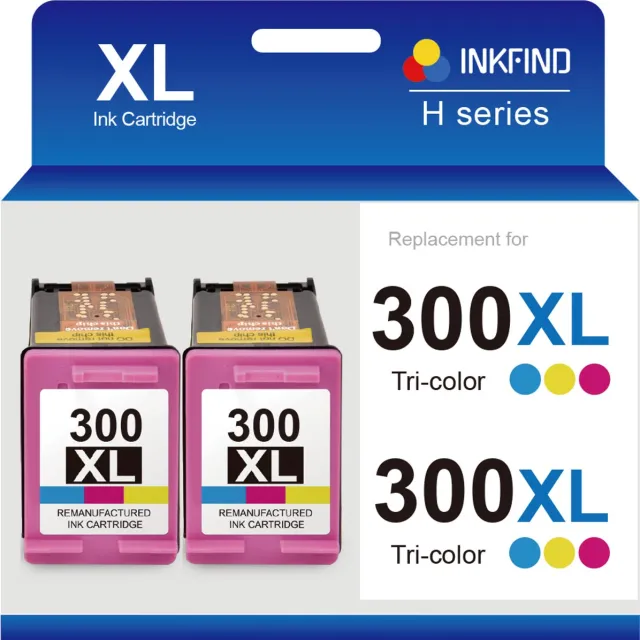 INKFIND 300XL Inktcartridge compatibel met HP 300 HP 300XL HP300XL HP300 HP CC644EE Hoge Capaciteit - 2-pack Kleur Kleur x 2