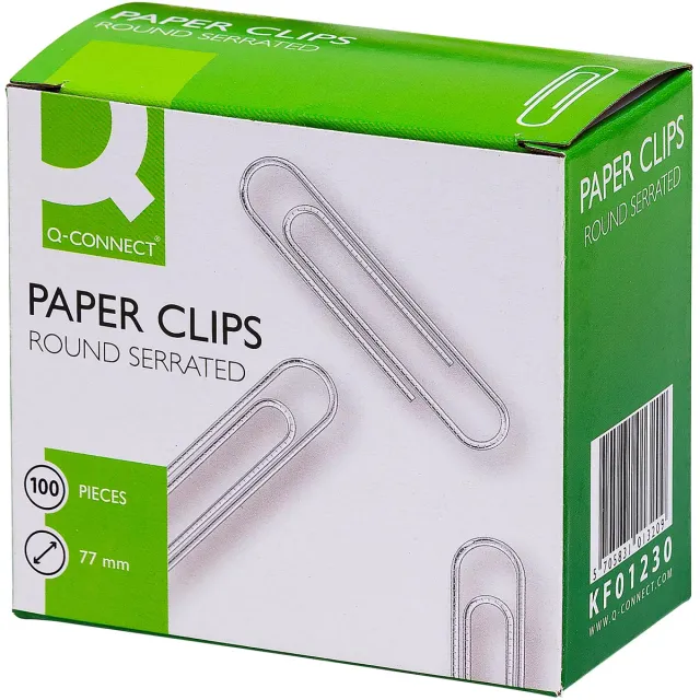 Q-Connect papierklemmen, 77 mm, doos van 100 stuks