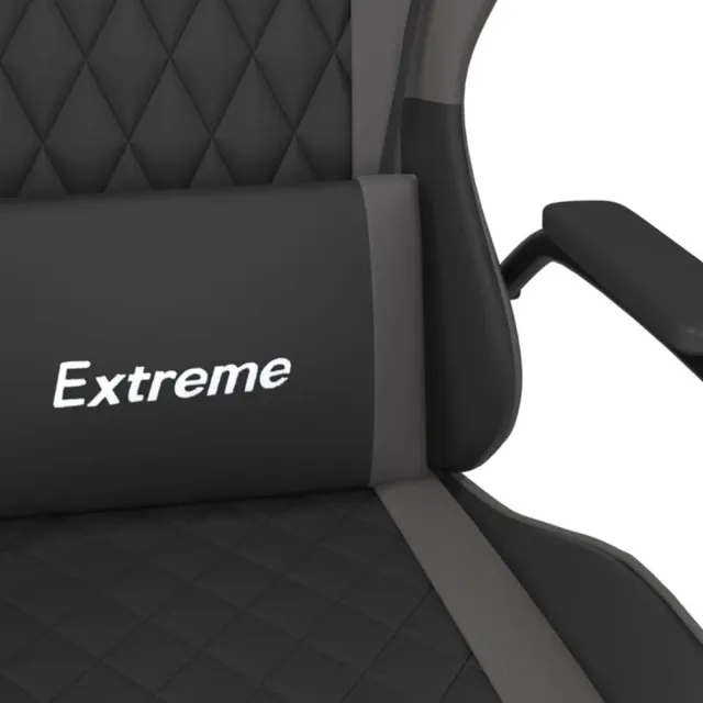 vidaXL Massage - gamestoel - kunstleer - zwart - en - grijs zwart en grijs