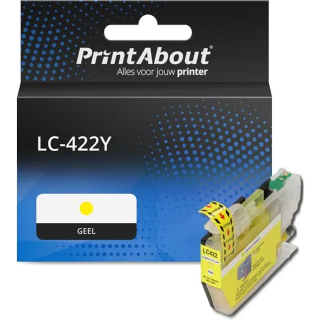 PrintAbout huismerk Inktcartridge LC-422Y Geel geschikt voor Brother