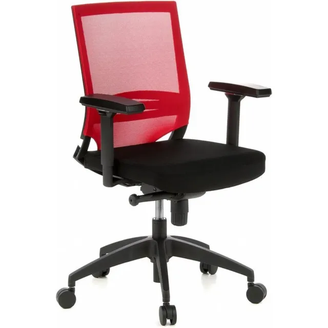 hjh office Bureaustoel PORTO BASE mesh stof, zwart/ rood hjh OFFICE