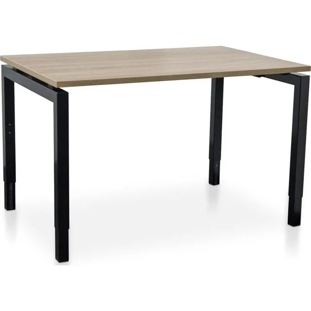 Start Nevada Rechthoek bureau instelbaar | Start Nevada | 120 x 80 cm | Frame zwart - blad midden eiken Zwart blad - midden eiken blad