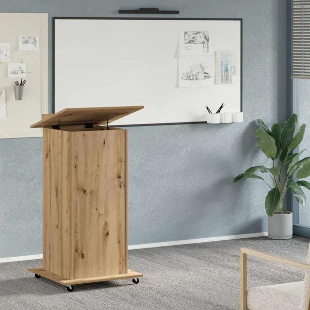 vidaXL Podium Artisan Eiken Bewerkt hout 55 x 55 x 107 cm, foto 2