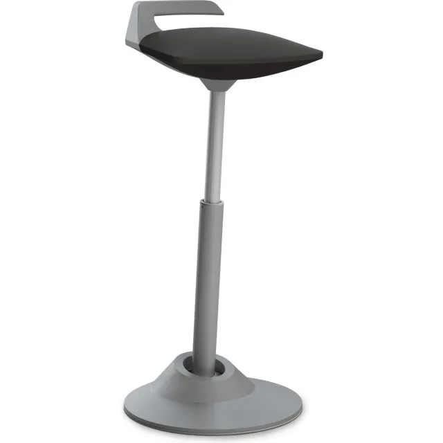 Aeris-Muvman Aeris Muvman High sta-kruk (model 2021) - grijs - gasveer - zithoogte 60-93 cm - kunstleren zwarte zitting (model 2021) zwart/grijs
