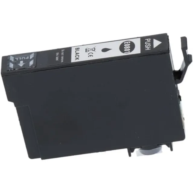 PrintAbout huismerk Inktcartridge T0801 Zwart geschikt voor Epson
